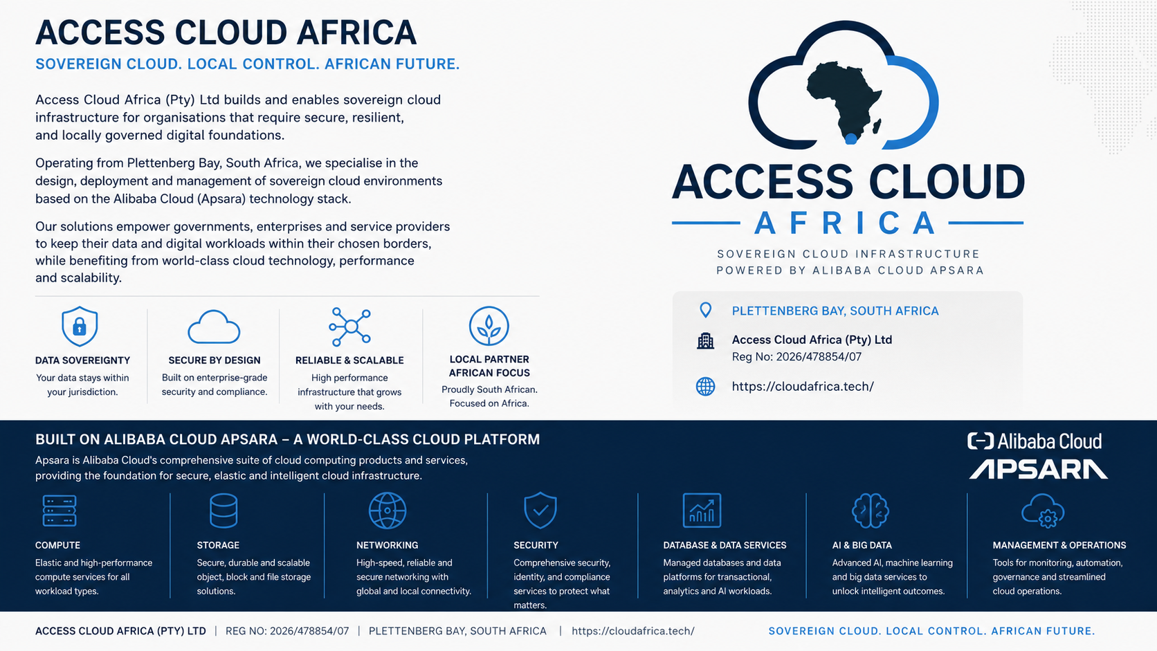 Access Cloud Africa sovereign cloud infrastructure infographic